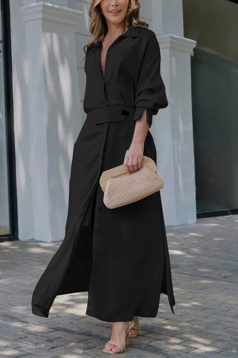 Jeanette - Maxi jurk met V-hals