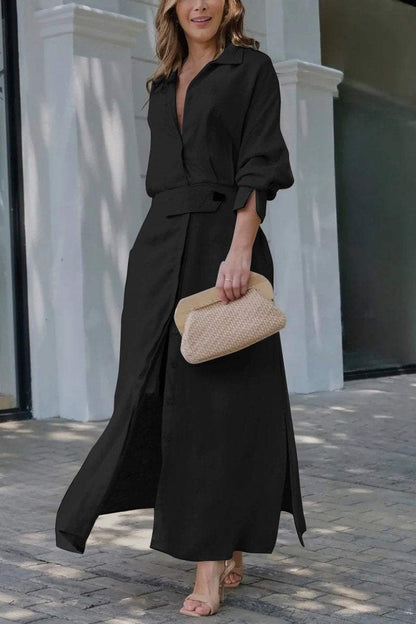 Jeanette - Maxi jurk met V-hals