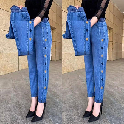 Soraya - Elastische Jeans Met Borduurwerk