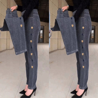 Soraya - Elastische Jeans Met Borduurwerk