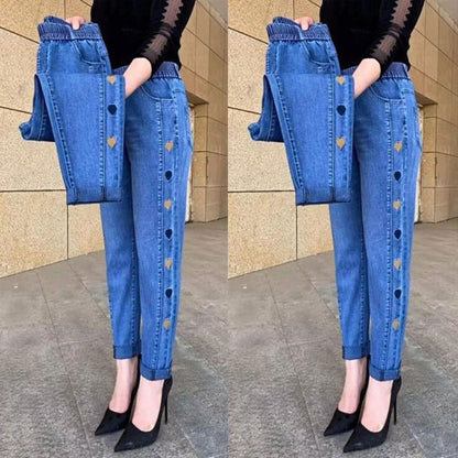 Soraya - Elastische Jeans Met Borduurwerk