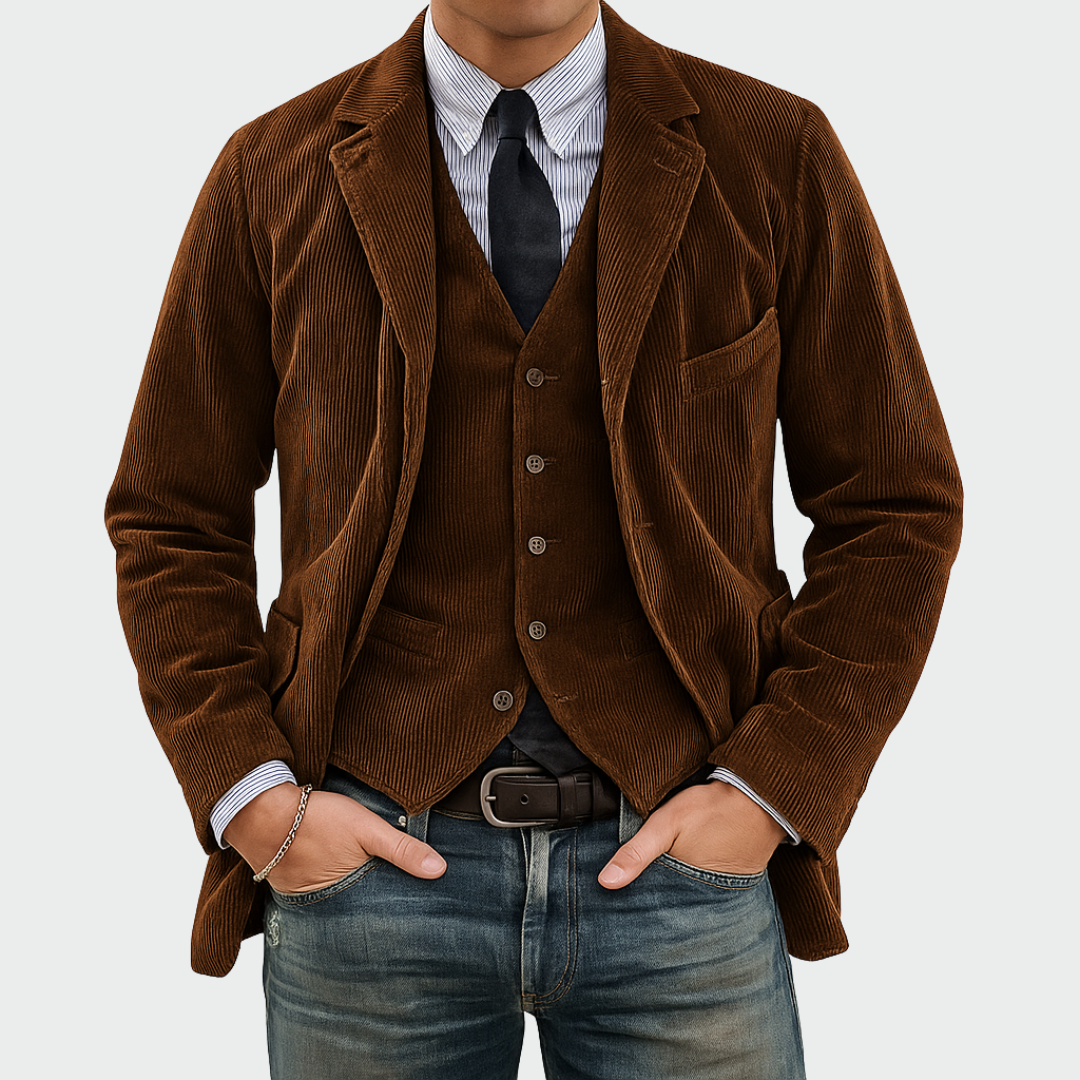 Tommy™ | Tweedelig Pak: Fluwelen Blazer en Gilet