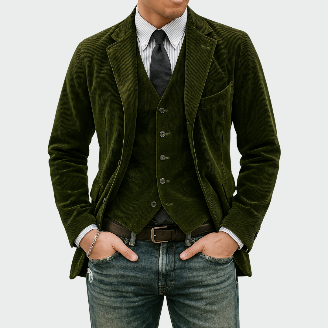 Tommy™ | Tweedelig Pak: Fluwelen Blazer en Gilet